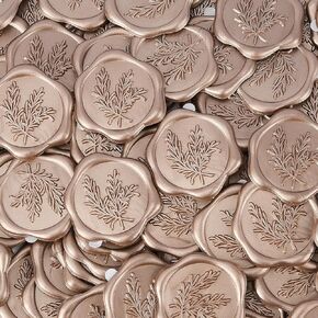 Rosemary Wax Seal Stickers - Envelope Seals for Wedding Invitation, Thank You Cards, Gift Wrapping and Bags - Champagne (50PCS)