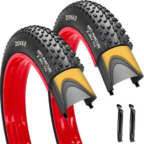 SIMEIQI 2 Pack 20"/26"X4.0" E-Bike Fat BikeTires Anti-Puncture with or Without Inner Tubes Electric Bike Tricycle Tyres Foldable Replacement Tires for Mountain Snow All Terrian Urban Road Bicycle