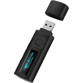 USB MP3 Player Bluetooth 4.0 8GB Music Player with Clip Portable HiFi Lossless Sound Music MP3 Player with Voice Recorder Support up to 64GB TF Card (Black)