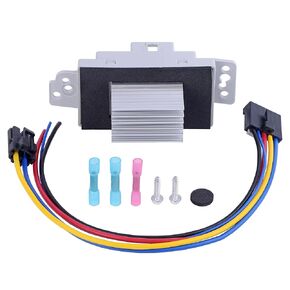 15-81773 HVAC Fan Blower Motor Resistor Kit with Harness Replaces# 89018778 89019351 19260762 RU-631 Compatible with Chevy Silverado Tahoe Suburban Avalanche Trailblazer GMC Sierra Envoy Yukon XL