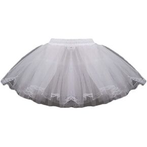 3 Layers Girls Slip Flower Girl Petticoat Crinoline Hoopless Skirt Underskirt for Kids CQC2