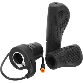 Half Twist Throttle Handle, Electric Bicycle Throttle Grip with LCD Battery Voltage Display Key Knock, Universal Electric Bicycle Scooter Wire Twist Throttle Grip