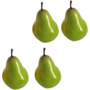 ABOOFAN 4pcs Simulated Green Pear Fruit Model Fake Fruit Food Decor Table Fruit Bowl Filler Decorative Pear Artificial Pears Decoration Simulation Pears Faux Fruit Decor Foam Mini Crafts