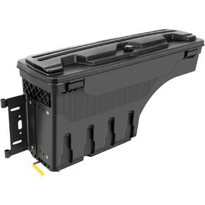 ROADFAR Left Driver Side Truck Bed Storage Box Replacement For Ford For F-250 Super Duty For F-350 Super Duty 2017-2022 Key Lockable Lid Waterproof Truck Bed Toolboxes Black