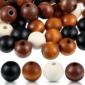 Jetec 160 Pieces Wood Beads Colorful Wood Beads Rustic Farmhouse Wood Beads for Craft Natural Wood Handmade Polished Spacer Boho Beads (Relaxing Color,1.6 cm)