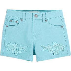 Levi's® Girl's Girlfriend Fit Shorty Shorts (Big Kids) Angel Blue 14 (Big Kid)