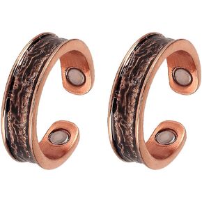Magnetic Rings for Men Women,Copper Ring for Fingers Thumb,Adjustable Copper Jewelry Gift for Arthritis and Joint Pain Relief