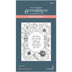 Spellbinders Mirrored Arch Blooms Press Plate, Metal