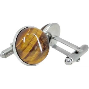 Tiger Eye Jewelry Cufflinks For Men Unique French Shirt Cuff Links Mens Groom Gifts From Bride Gift Box Packing For Father Husband Business Wedding Shirts