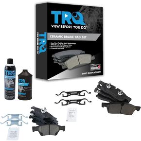 TRQ Front & Rear Ceramic Brake Pad Kit w/Chemicals for Jeep Dodge SUV