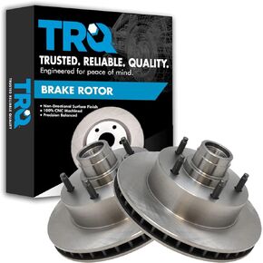 TRQ Front Disc Brake Rotor Pair Set for 1975-1983 Ford E100 Van / 1975-1993 Ford E150 Van / 1973-1983 Ford F100 Truck / 1975-1993 Ford F150 Truck