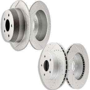 SCITOO Front 13.89" Rear 13.85" Disc Brake Rotors Kits Fit For Dodge Ram 1500 2006-2008,For Dodge Ram 2500 2003-2008,For Dodge Ram 3500 2003-2008