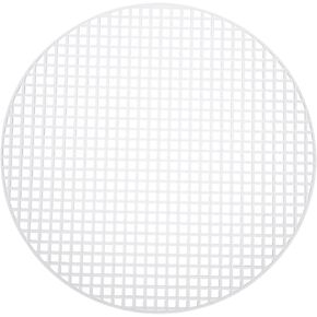 MECCANIXITY 15pcs 7" Plastic Mesh Canvas Sheet 6 Count Round Needlepoint Blank Canvas for Embroidery Knit Crochet Acrylic Yarn Crafting, White