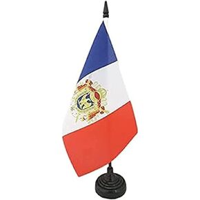 AZ FLAG Napoleon First French Empire Table Flag 5'' x 8'' - Napoleonic Empire of France Desk Flag 21 x 14 cm - Black Plastic Stick and Base