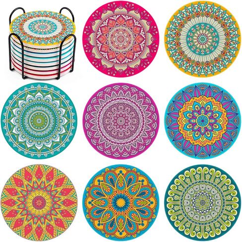 قواعد أكواب إنوجير للمشروبات من السيراميك الماص للقهوة، طاولة خشبية من الفلين مقاومة للحرارة وقابلة لإعادة الاستخدام، هدية لبار المطبخ في عيد الميلاد in Kuwait