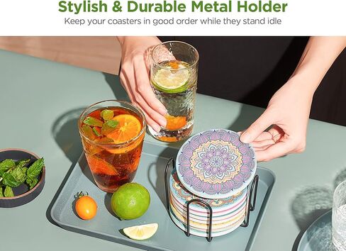 قواعد أكواب إنوجير للمشروبات من السيراميك الماص للقهوة، طاولة خشبية من الفلين مقاومة للحرارة وقابلة لإعادة الاستخدام، هدية لبار المطبخ في عيد الميلاد in Kuwait