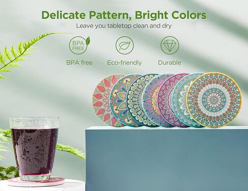 قواعد أكواب إنوجير للمشروبات من السيراميك الماص للقهوة، طاولة خشبية من الفلين مقاومة للحرارة وقابلة لإعادة الاستخدام، هدية لبار المطبخ في عيد الميلاد in Kuwait