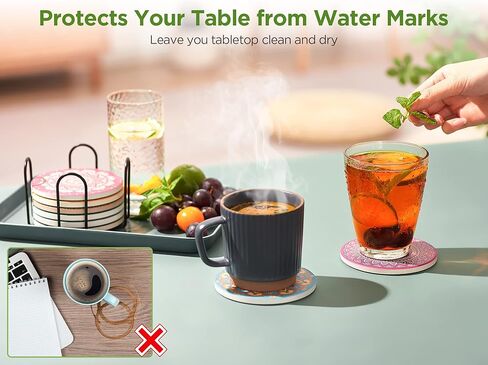 قواعد أكواب إنوجير للمشروبات من السيراميك الماص للقهوة، طاولة خشبية من الفلين مقاومة للحرارة وقابلة لإعادة الاستخدام، هدية لبار المطبخ في عيد الميلاد in Kuwait