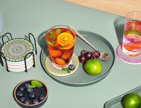 قواعد أكواب إنوجير للمشروبات من السيراميك الماص للقهوة، طاولة خشبية من الفلين مقاومة للحرارة وقابلة لإعادة الاستخدام، هدية لبار المطبخ في عيد الميلاد in Kuwait