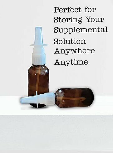 Amber Glass Empty Nasal Spray Bottle (2 - Pack) | Nose Spray Bottle | Refillable | Reusable | Travel Sized | Atomizer | Nasal Spray Rhinitis | 1 oz Nasal Sprayer (30ml) | for Saline Application in Saudi Arabia