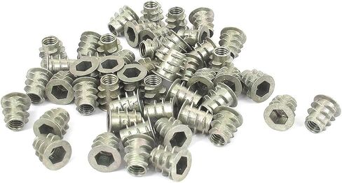 uxcell M5x10mm Hex Socket Screw in Thread Insert Nut with Round Plate End 50 Pcs for Wood in Saudi Arabia