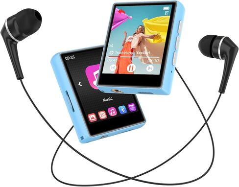 مشغل MP3 سعة 64 جيجابايت مع بلوتوث 5.3، شاشة لمس كاملة عالية الدقة، مشغل موسيقى رقمي محمول عالي الدقة بدون فقدان الصوت مع مكبر صوت، كتاب إلكتروني لتسجيل راديو FM، سجل، بحد أقصى 128 جيجابايت قابل للتوسيع in Saudi Arabia