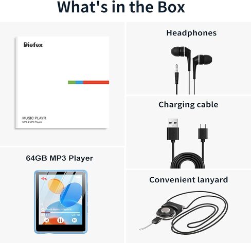 مشغل MP3 سعة 64 جيجابايت مع بلوتوث 5.3، شاشة لمس كاملة عالية الدقة، مشغل موسيقى رقمي محمول عالي الدقة بدون فقدان الصوت مع مكبر صوت، كتاب إلكتروني لتسجيل راديو FM، سجل، بحد أقصى 128 جيجابايت قابل للتوسيع in Saudi Arabia
