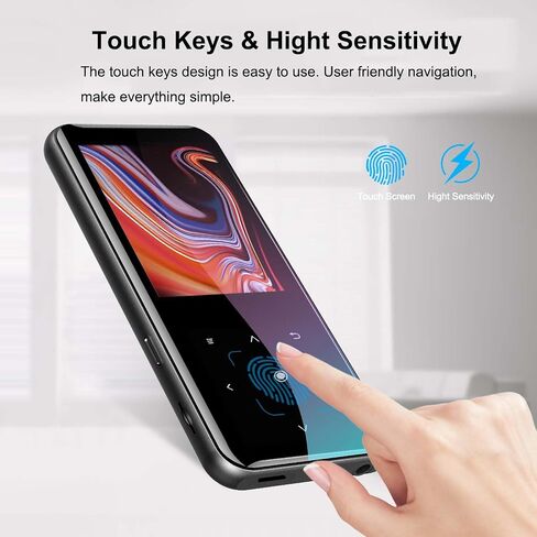 64GB MP3 Player with Bluetooth 5.2, Music Player Built-in Speaker, FM Radio, Voice Recorder, HiFi Sound, E-Book Function, Earphones Included in Saudi Arabia