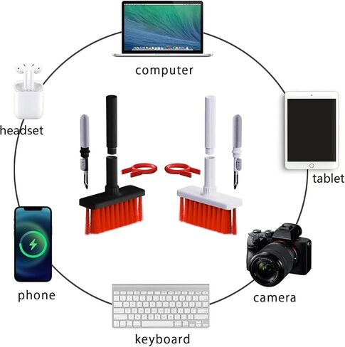 5 in 1 Keyboard Cleaning Brush Kit, Multifunctional Earbuds Cleaner with Keycap Puller, Cleaning Tools for Mechanical Keyboard, PC Laptop and Earphone in Saudi Arabia