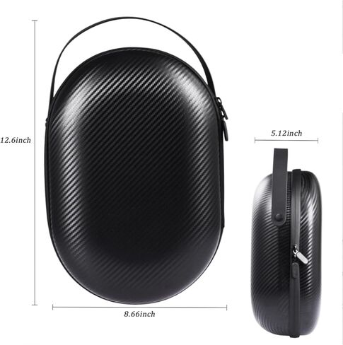 حقيبة حمل صلبة من ألياف الكربون EVA لهاتف Apple Vision Pro مع مساحة تخزين مخصصة، حقيبة سفر سوداء محمولة مقاومة للماء وخفيفة الوزن مع جيب شبكي للملحقات in Kuwait