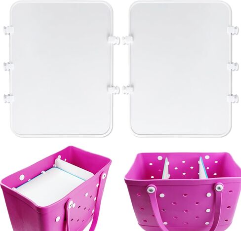 2 pcs Beach Bag Divider Tray for Bogg Bag, Organizer Tray Compatible with XL bogg bag Accessories, Help with Organizing your Bogg Bag and Divide Space (white) in Saudi Arabia