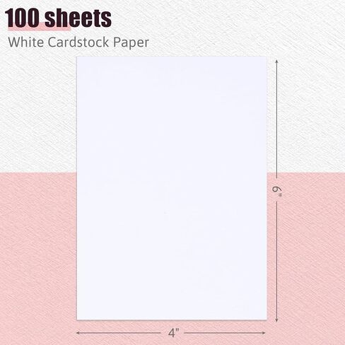 Shindel Heavyweight Construction Paper, White, 4" x 6", 100 Sheets, 300GSM, Classroom Supplies in Saudi Arabia