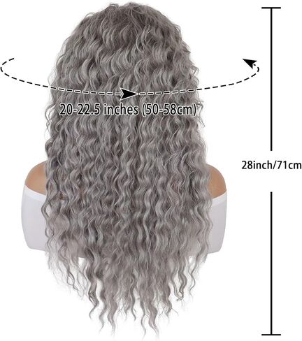 GNIMEGIL Synthetic Womens Wig Brown to Blonde Long Curly Hair Wig Natural Female Wavy Fluffy Thich Regular Wig 80s Ombre Wig for Girls 28 inches (Brown Ombre Blonde) in Saudi Arabia