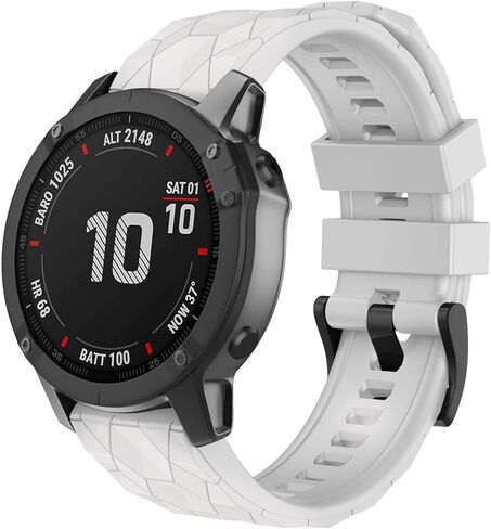 سوار ساعة OVERSTEP لـ Garmin Fenix ​​7/Fenix ​​6/Fenix ​​5، 22 مم، أحزمة بديلة من السيليكون سريعة التركيب لـ Forerunner 945/935، Approach S60/S62، D2 Delta، أبيض in Saudi Arabia