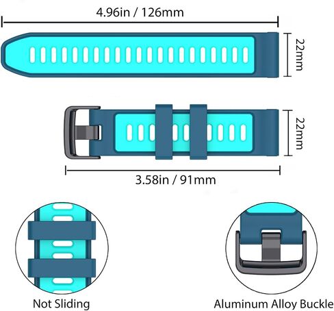 Compatible with Garmin forerunner 935 /forerunner 945 Band 22mm Replacement Silicone Watch Bands Wrist Strap Sport Wristbands Fenix 6 PRO GPS/Fenix 6 PRO GPS/Fenix 6 Sapphire GPS/Fenix 5/Fenix 5 plus/approach s60/approach s62 for Men Women in Saudi Arabia