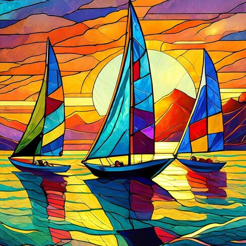 أحجية الصور المقطوعة 500 قطعة من Springbok's Sunset Sailing للبالغين - قطع فريدة من نوعها - صنع في الولايات المتحدة الأمريكية in Saudi Arabia