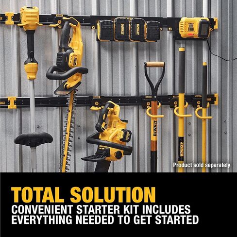 DEWALT Tool Organizer, Wall Mount, Kit for Lawn & Garden Tools, Includes Hooks, 2 Metal Rails, Charger Mount and Magnetic Power Strip, DEWALT Workshop Storage System Compatible (DWST82826) in Saudi Arabia