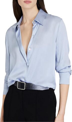 Club Monaco Women's Silk Charmeuse Button Down Shirt in Saudi Arabia