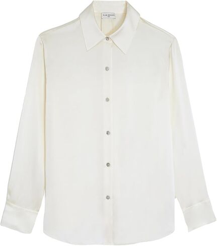 Club Monaco Women's Silk Charmeuse Button Down Shirt in Saudi Arabia