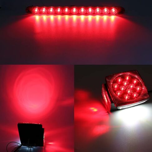 مجموعة مصابيح المقطورة LED من LIMICAR، مجموعة مصابيح المقطورة لإيقاف تشغيل أضواء ذيل الشاحنة، مصابيح علامة المقطورة الكهرمانية، شريط ضوء معرف الفرامل الثالث، أضواء المقطورة لمقطورة المرافق in Kuwait