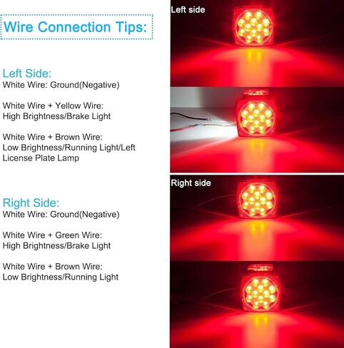 مجموعة مصابيح المقطورة LED من LIMICAR، مجموعة مصابيح المقطورة لإيقاف تشغيل أضواء ذيل الشاحنة، مصابيح علامة المقطورة الكهرمانية، شريط ضوء معرف الفرامل الثالث، أضواء المقطورة لمقطورة المرافق in Kuwait