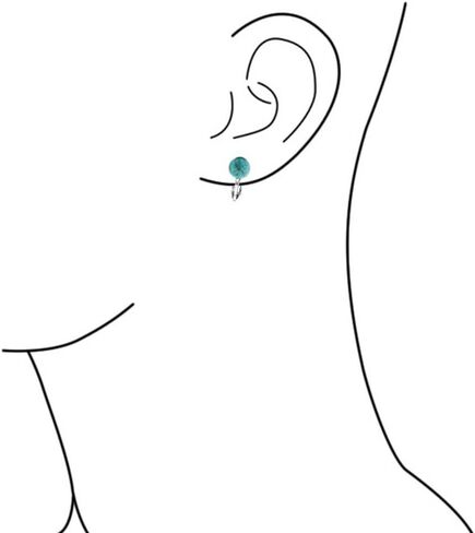 Simple Gemstone Round Bead Ball Stud Clip On Earrings For Women Non Piercing .925 Sterling Silver Birthstone Colors 8MM in Saudi Arabia