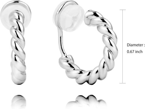 أقراط مشبكية للنساء، حلقة غير مثقوبة مطلية بالذهب الحقيقي عيار 14 قيراط، حلقات مشبك على الأذن غير المثقوبة ذهبي وذهب أبيض in Kuwait