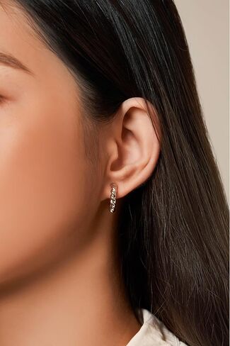 أقراط مشبكية للنساء، حلقة غير مثقوبة مطلية بالذهب الحقيقي عيار 14 قيراط، حلقات مشبك على الأذن غير المثقوبة ذهبي وذهب أبيض in Kuwait