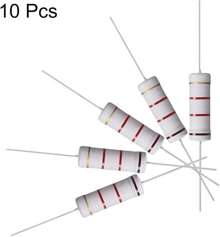 uxcell 10Pcs 1.2K Ohm Resistor, 5W 5% Tolerance Metal Oxide Film Resistors, Shaft Lead, Flame Proof for DIY Electronic Projects and Experiments in Saudi Arabia