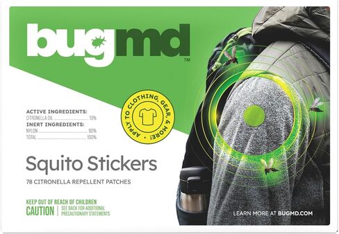ملصقات BugMD Squito ملصقات طاردة للبعوض للأطفال (78 حزمة)، رقع آمنة وفعالة طاردة للحشرات للأطفال الصغار والأطفال والأنشطة الخارجية in Kuwait