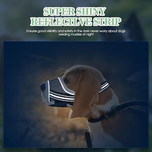 كمامة للكلاب، كمامة شبكية ناعمة قابلة للتنفس، كمامة شبكية هوائية للكلاب مع حزام عاكس وقابل للتعديل من أجل العض والمضغ، تسمح بالشرب، كمامة للكلاب الصغيرة (S، أسود) in Kuwait
