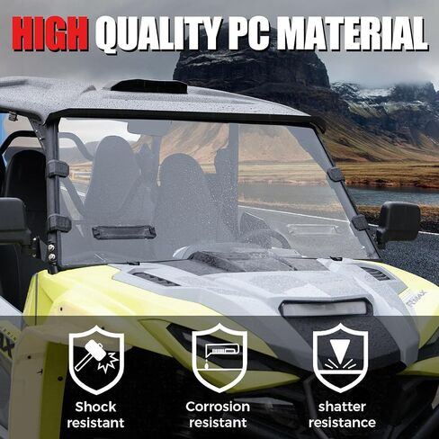 A & UTV PRO Front Full Vented Windshield for Yamaha Wolverine RMAX2 1000/ RMAX4 1000 2021 2022 2023, Clear Tough Hard Coated Window Accessories, 250x Stronger Than Glass in Saudi Arabia