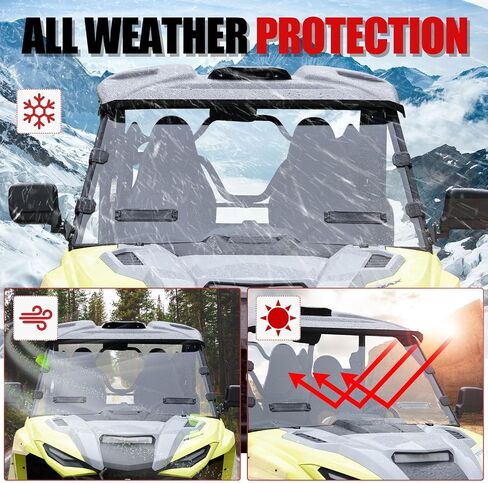 A & UTV PRO Front Full Vented Windshield for Yamaha Wolverine RMAX2 1000/ RMAX4 1000 2021 2022 2023, Clear Tough Hard Coated Window Accessories, 250x Stronger Than Glass in Saudi Arabia