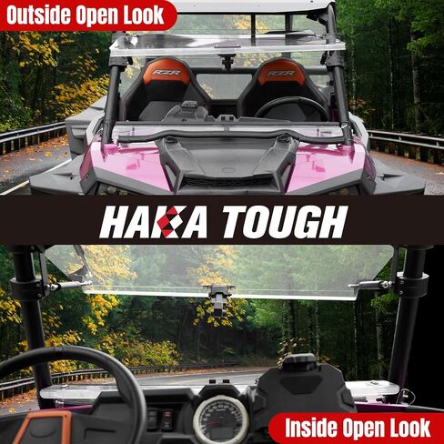 HAKA TOUGH 3-IN-1 Folding Flip Windshield for 2014-2018 Polaris RZR XP 1000 900, Heavy Duty Scratch Resistant Adjustable THREE Settings Full Windscreen Accessories in Saudi Arabia